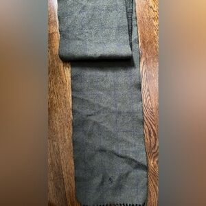 Polo Ralph Lauren Lambswool Purple Green Plaid Tassel Fringe Scarf Vintage